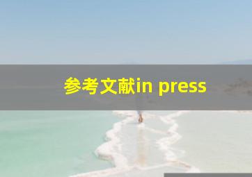 参考文献in press